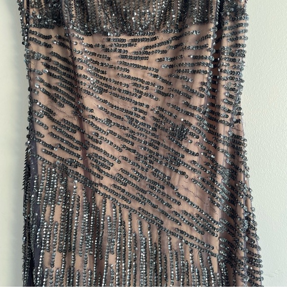 Adrianna Papell Tan Silver Sequins Sleeveless Maxi Dress - 22662 - Picture 8 of 13
